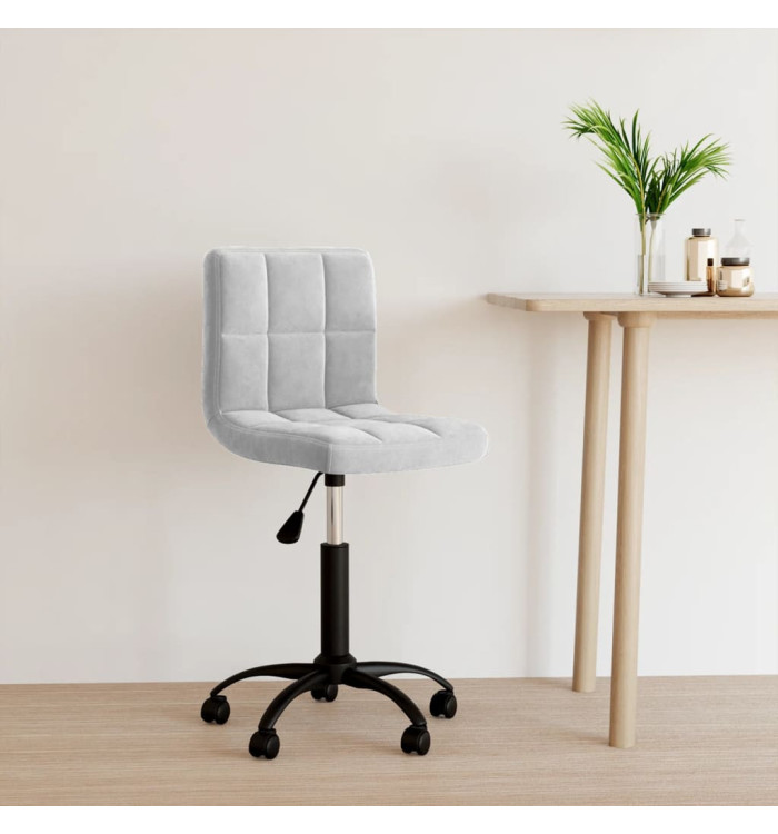 Chaise pivotante de bureau Gris clair Velours | Mobilier & Déco
