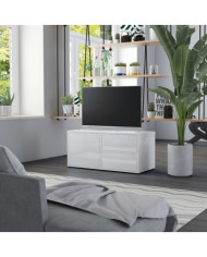 Meuble TV Blanc brillant 80x34x36 cm Bois d'ingénierie | Mobilier & Déco