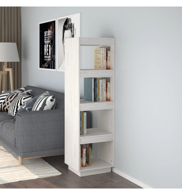 Bibliothèque/Séparateur de pièce Blanc 40x35x135 cm Pin massif | Mobilier & Déco