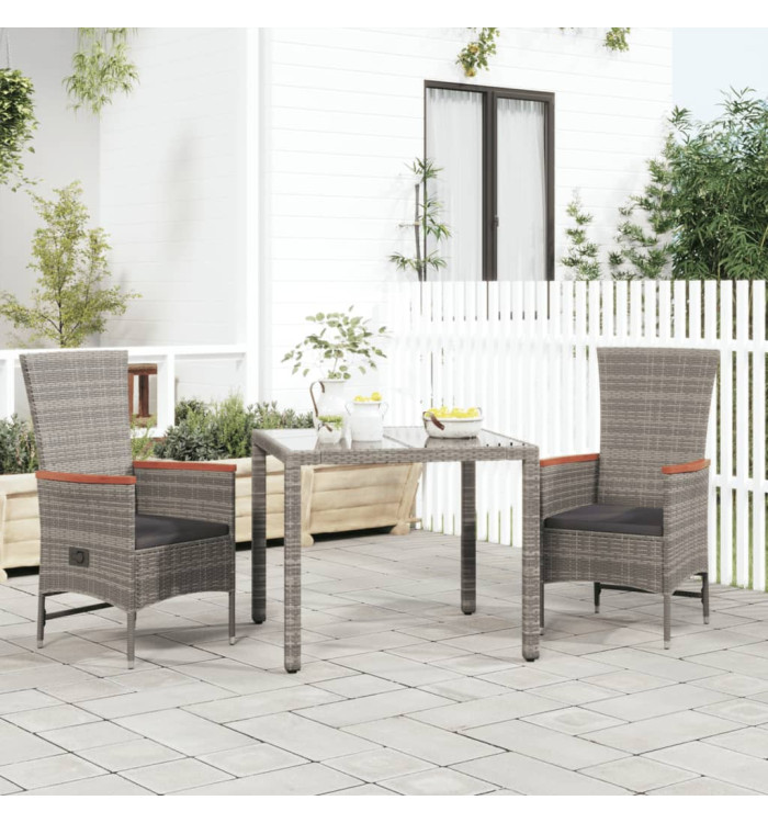 Chaises de jardin inclinables coussins lot de 2 Résine tressée | Mobilier & Déco