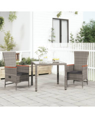 Chaises de jardin inclinables coussins lot de 2 Résine tressée | Mobilier & Déco