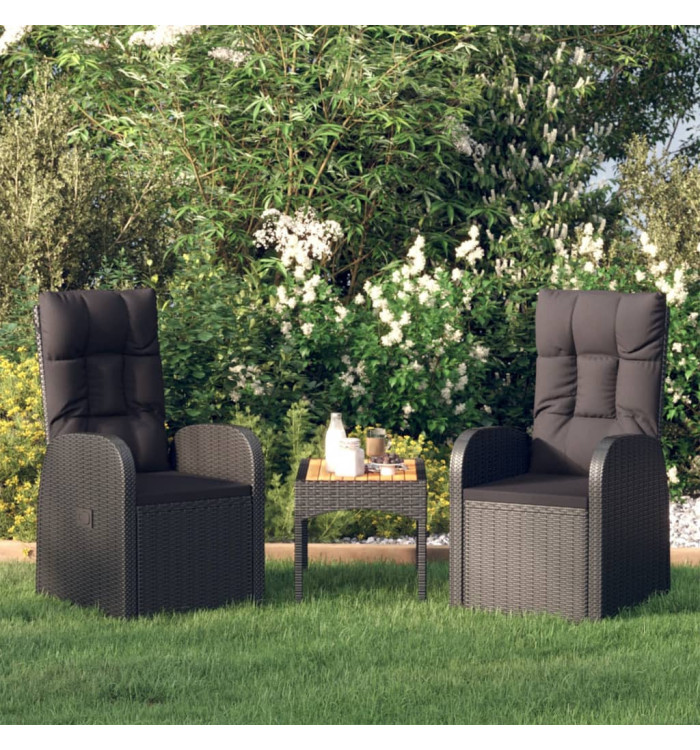 Chaises de jardin inclinables coussins lot de 2 Résine tressée | Mobilier & Déco