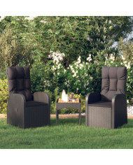 Chaises de jardin inclinables coussins lot de 2 Résine tressée | Mobilier & Déco