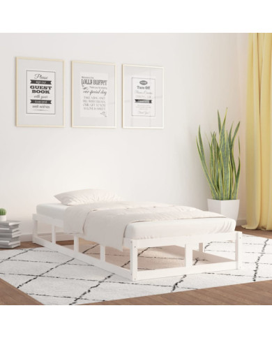 Cadre de lit sans matelas blanc 90x200 cm bois massif | Mobilier & Déco