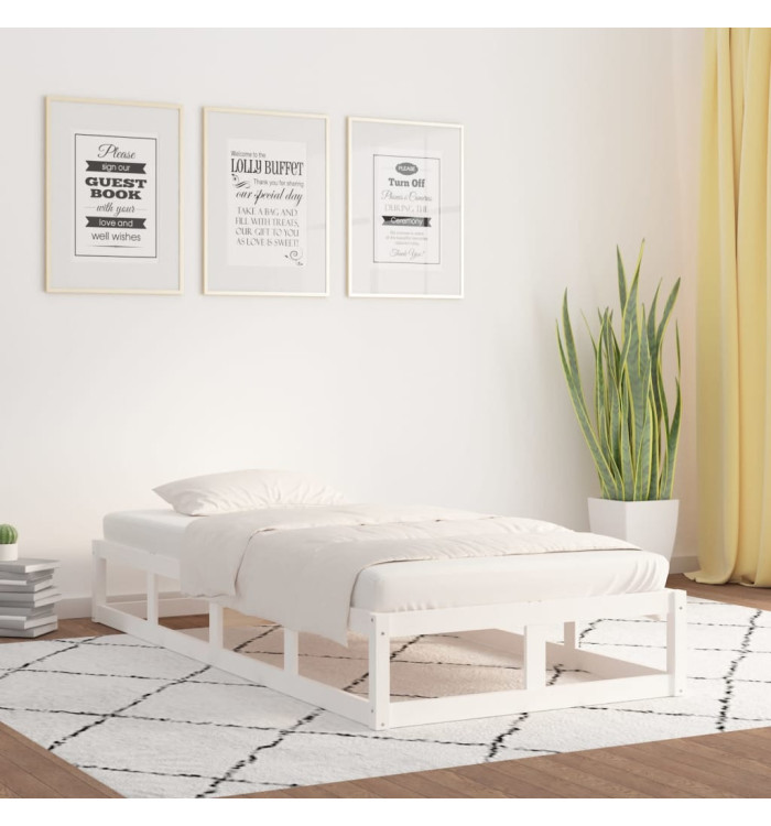 Cadre de lit sans matelas blanc 90x200 cm bois massif | Mobilier & Déco