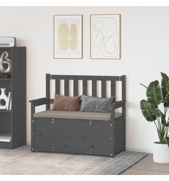 Banc Gris 112,5x51,5x96,5 cm Bois de pin massif | Mobilier & Déco