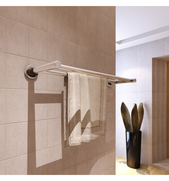 Porte serviettes double - Barre Fixe 2 tubes | Mobilier & Déco