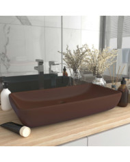 Lavabo de luxe rectangulaire Marron foncé mat 71x38cm Céramique | Mobilier & Déco