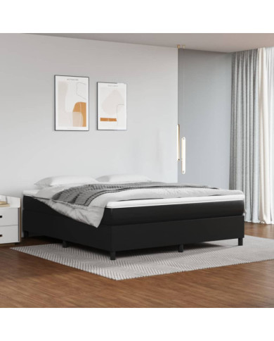 Sommier à lattes de lit avec matelas Noir 180x200 cm Similicuir | Mobilier & Déco