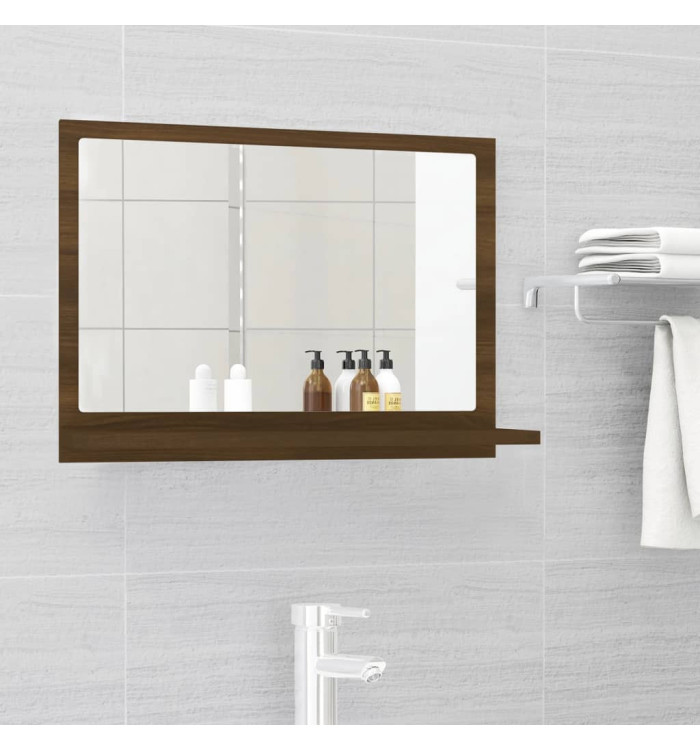 Miroir de bain Chêne marron 60x10,5x37 cm Bois d'ingénierie | Mobilier & Déco