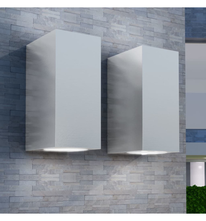 Appliques murales d'extérieur 2 pcs Carré vers le bas/haut | Mobilier & Déco