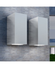 Appliques murales d'extérieur 2 pcs Carré vers le bas/haut | Mobilier & Déco