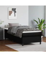 Cadre de lit sans matelas noir 100x200 cm similicuir | Mobilier & Déco
