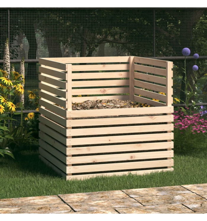 Composteur 100x100x102 cm Bois massif de pin | Mobilier & Déco