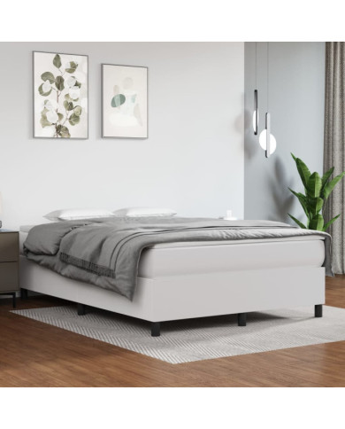 Cadre de lit sans matelas blanc 140x200 cm similicuir | Mobilier & Déco