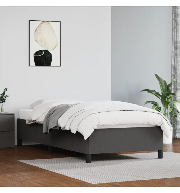 Cadre de lit sans matelas gris 80x200 cm similicuir | Mobilier & Déco