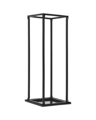 Portant de bois de chauffage avec base Noir 37x37x113 cm Acier | Mobilier & Déco