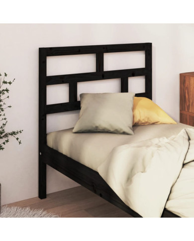 Tête de lit Noir 96x4x100 cm Bois massif de pin | Mobilier & Déco