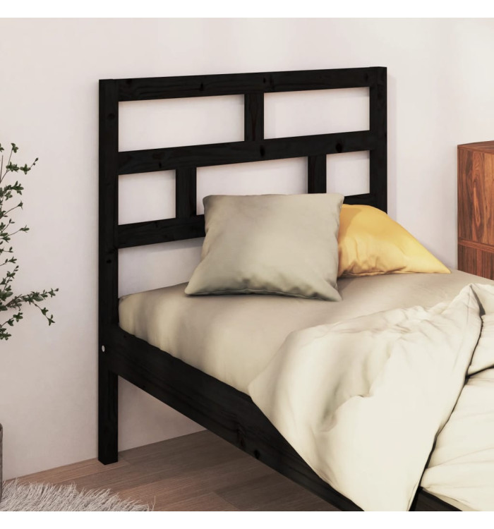 Tête de lit Noir 96x4x100 cm Bois massif de pin | Mobilier & Déco