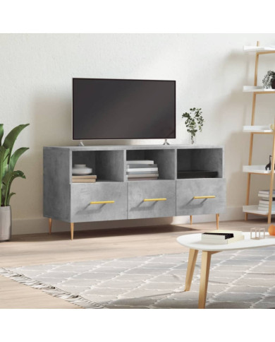 Meuble TV gris béton 102x36x50 cm bois d'ingénierie | Mobilier & Déco