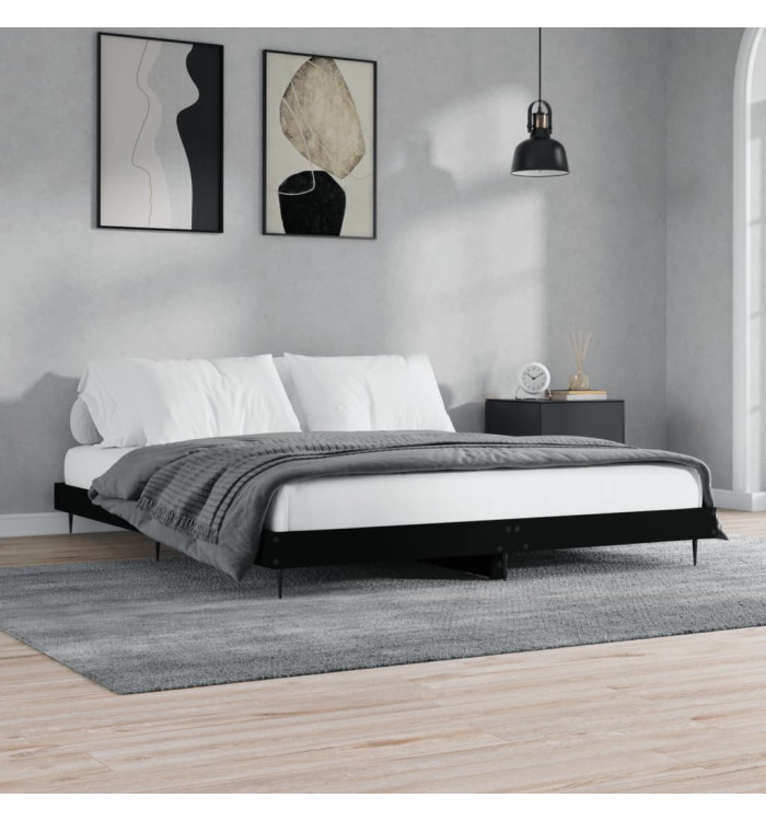 Cadre de lit sans matelas noir 120x200 cm | Mobilier & Déco