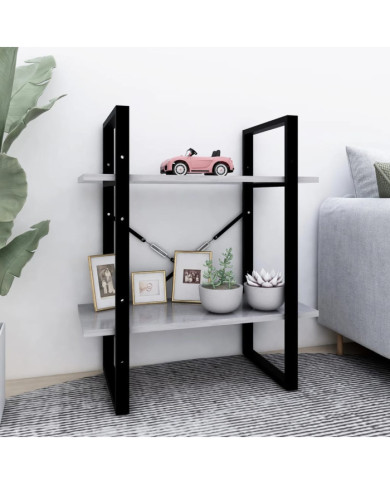 Bibliothèque à 2 niveaux Gris béton 60x30x70 cm bois ingénierie | Mobilier & Déco