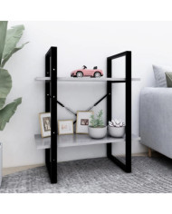 Bibliothèque à 2 niveaux Gris béton 60x30x70 cm bois ingénierie | Mobilier & Déco