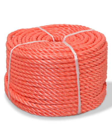 Corde torsadée Polypropylène 10 mm 100 m Orange | Mobilier & Déco