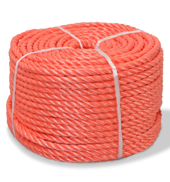 Corde torsadée Polypropylène 10 mm 100 m Orange | Mobilier & Déco
