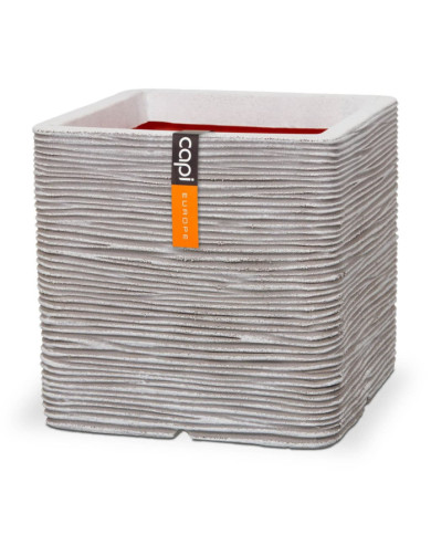 Capi Jardinière Nature Rib Carré 50 x 50 cm Ivoire | Mobilier & Déco