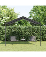 Tente à auvent anthracite 3x3 m acier et tissu | Mobilier & Déco