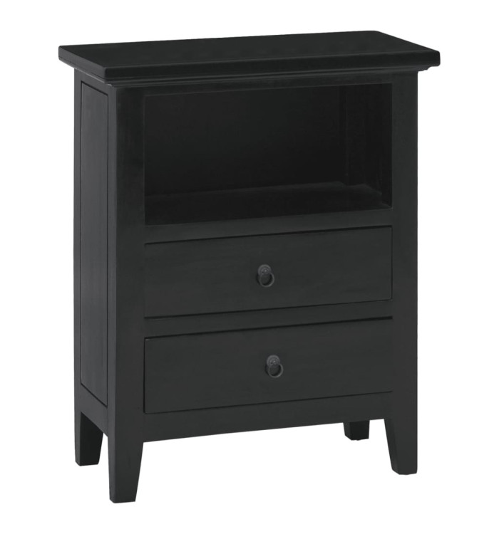Table de chevet noir 60x30x75 cm bois d'acajou massif | Mobilier & Déco