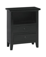 Table de chevet noir 60x30x75 cm bois d'acajou massif | Mobilier & Déco