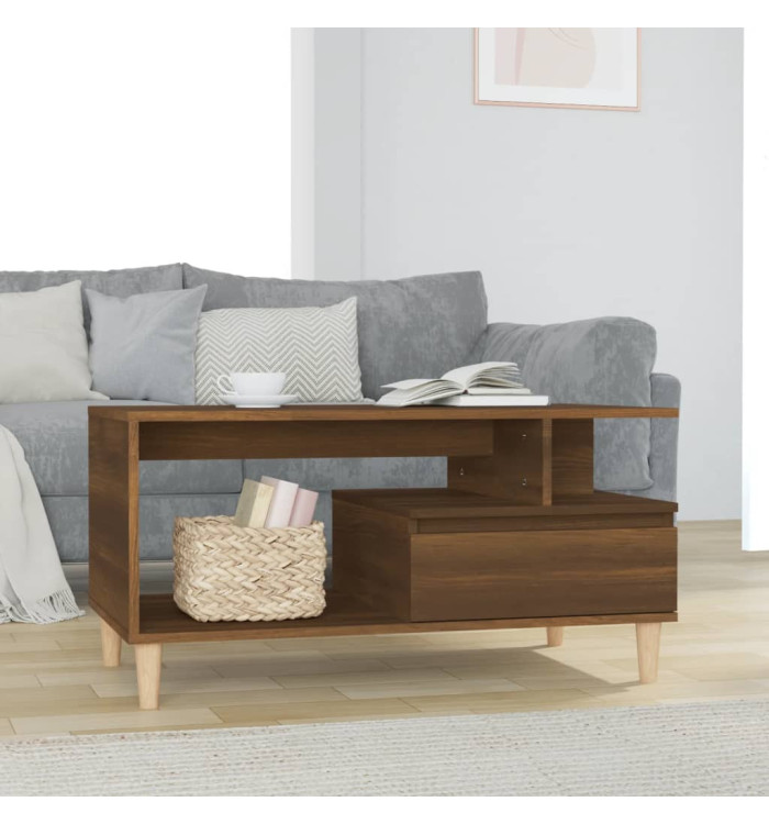 Table basse Chêne marron 90x49x45 cm Bois d'ingénierie | Mobilier & Déco