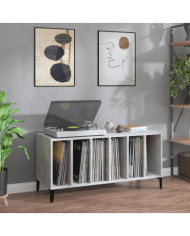 Armoire à disques gris béton 100x38x48 cm bois d'ingénierie | Mobilier & Déco