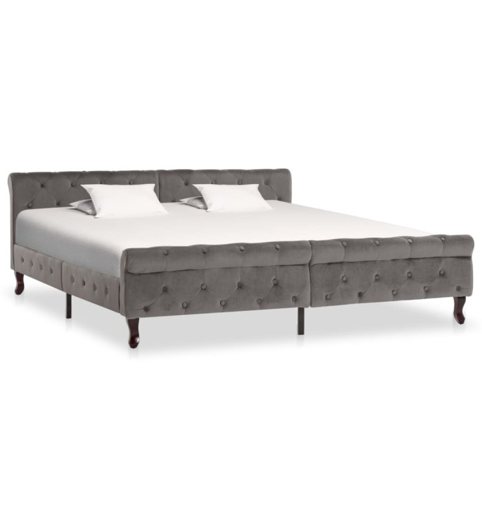 Cadre de lit sans matelas gris velours 180x200 cm | Mobilier & Déco