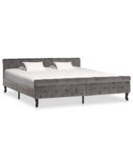Cadre de lit sans matelas gris velours 180x200 cm | Mobilier & Déco