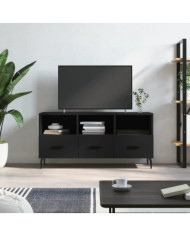 Meuble TV noir 102x36x50 cm bois d'ingénierie | Mobilier & Déco