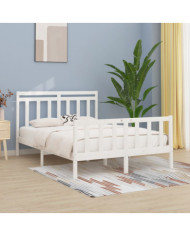 Cadre de lit sans matelas blanc bois de pin massif 150x200 cm | Mobilier & Déco