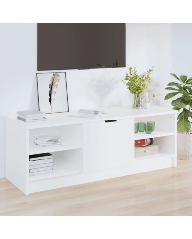 Meuble TV Blanc 102x35,5x36,5 cm Bois d'ingénierie | Mobilier & Déco