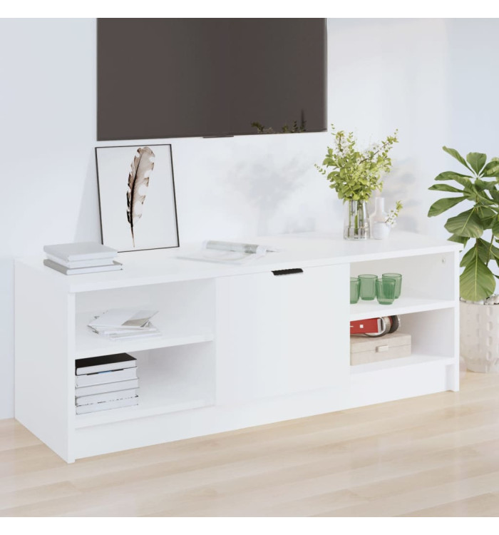 Meuble TV Blanc 102x35,5x36,5 cm Bois d'ingénierie | Mobilier & Déco