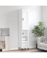 Buffet haut Blanc 34,5x34x180 cm Bois d'ingénierie | Mobilier & Déco