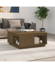 Table basse Marron miel 80x81x36,5 cm Bois massif de pin | Mobilier & Déco