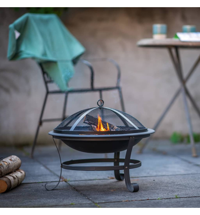 RedFire Bol à feu Atlanta Noir Acier 51 cm 85014 | Mobilier & Déco