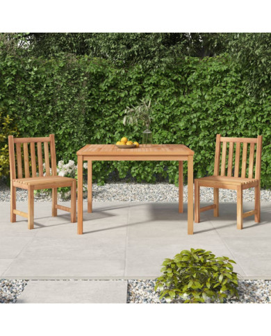 Ensemble à manger de jardin 3 pcs Bois de teck massif | Mobilier & Déco