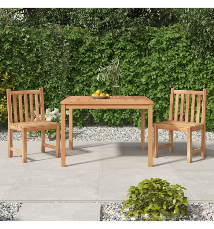 Ensemble à manger de jardin 3 pcs Bois de teck massif | Mobilier & Déco