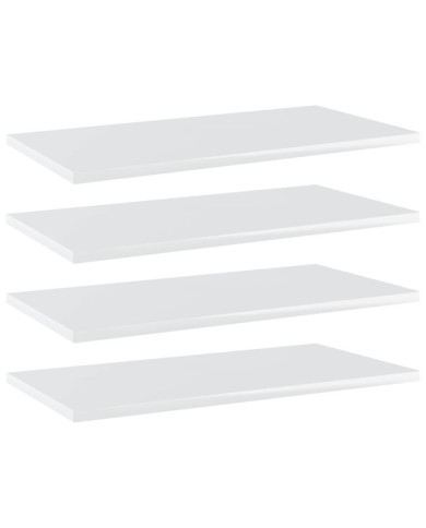Panneaux de bibliothèque 4 pcs blanc brillant bois d’ingénierie | Mobilier & Déco