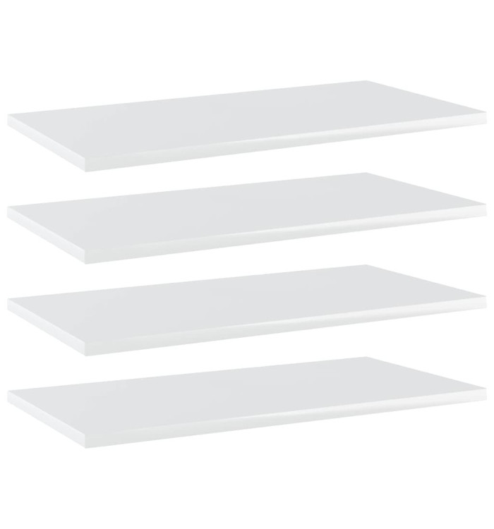 Panneaux de bibliothèque 4 pcs blanc brillant bois d’ingénierie | Mobilier & Déco