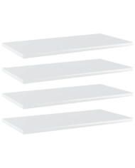 Panneaux de bibliothèque 4 pcs blanc brillant bois d’ingénierie | Mobilier & Déco
