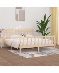 Cadre de lit sans matelas bois massif de pin 200x200 cm | Mobilier & Déco